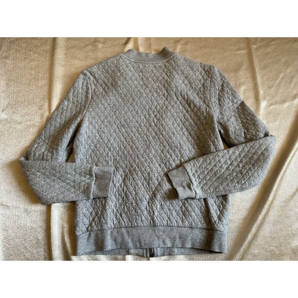Banana Republic Cozy Quilted Gray Full Zip Lightweight Jacket Coat Women Small - Picture 2 of 8